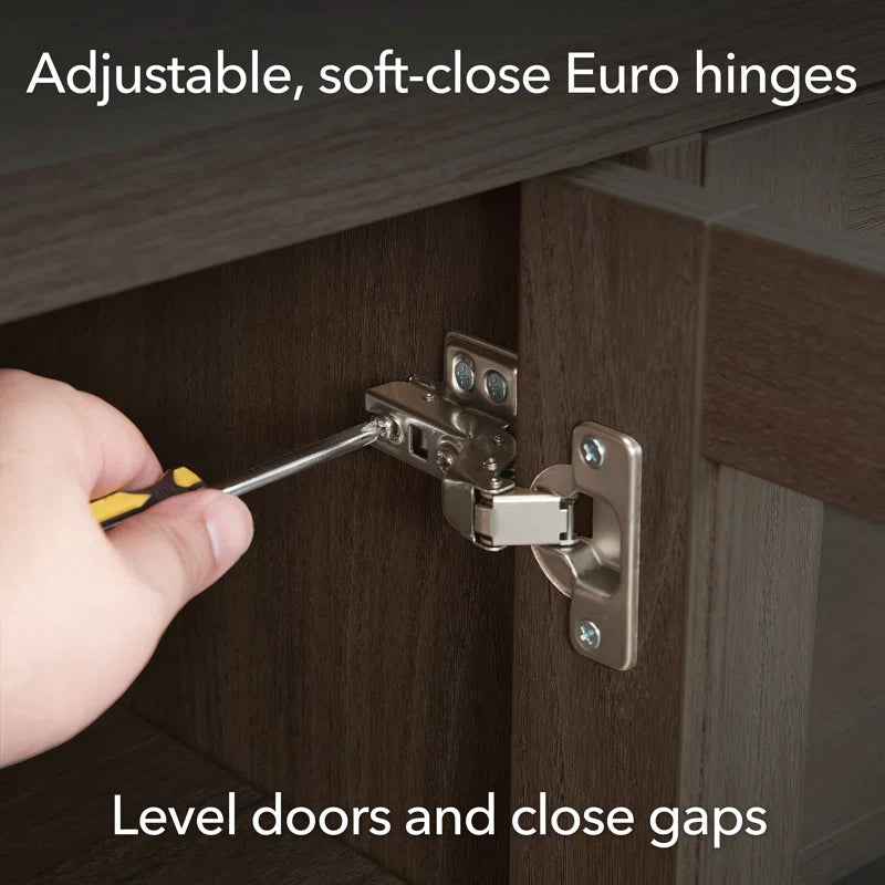 Brown 70'' rectangular TV stand with a 26'' crystal fireplace, suitable for TVs up to 78 inches