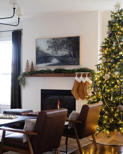 9' Scarlet Fir Artificial Christmas Tree with 1000 Warm White Led Lights