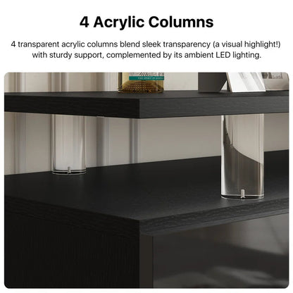 70'' TV Stand with Electric Fireplace and Adjustable Shelves